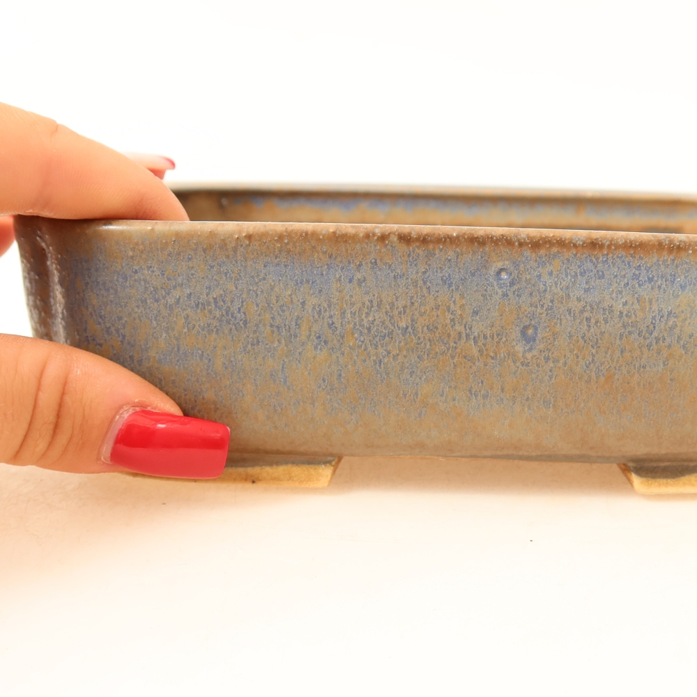 Keramische bonsaipot 18 x 14 x 4,5 cm, kleur: blauw