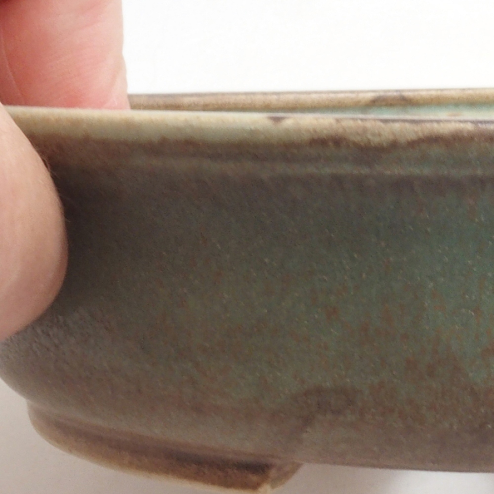 Bonsaischaal van keramiek 10 x 8,5 x 4 cm, bruin