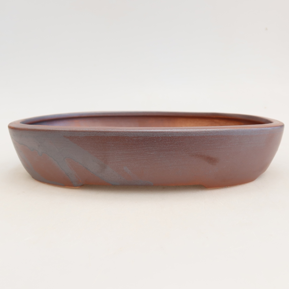 Bonsaischaal van keramiek 22 x 17 x 4 cm, metaalkleur