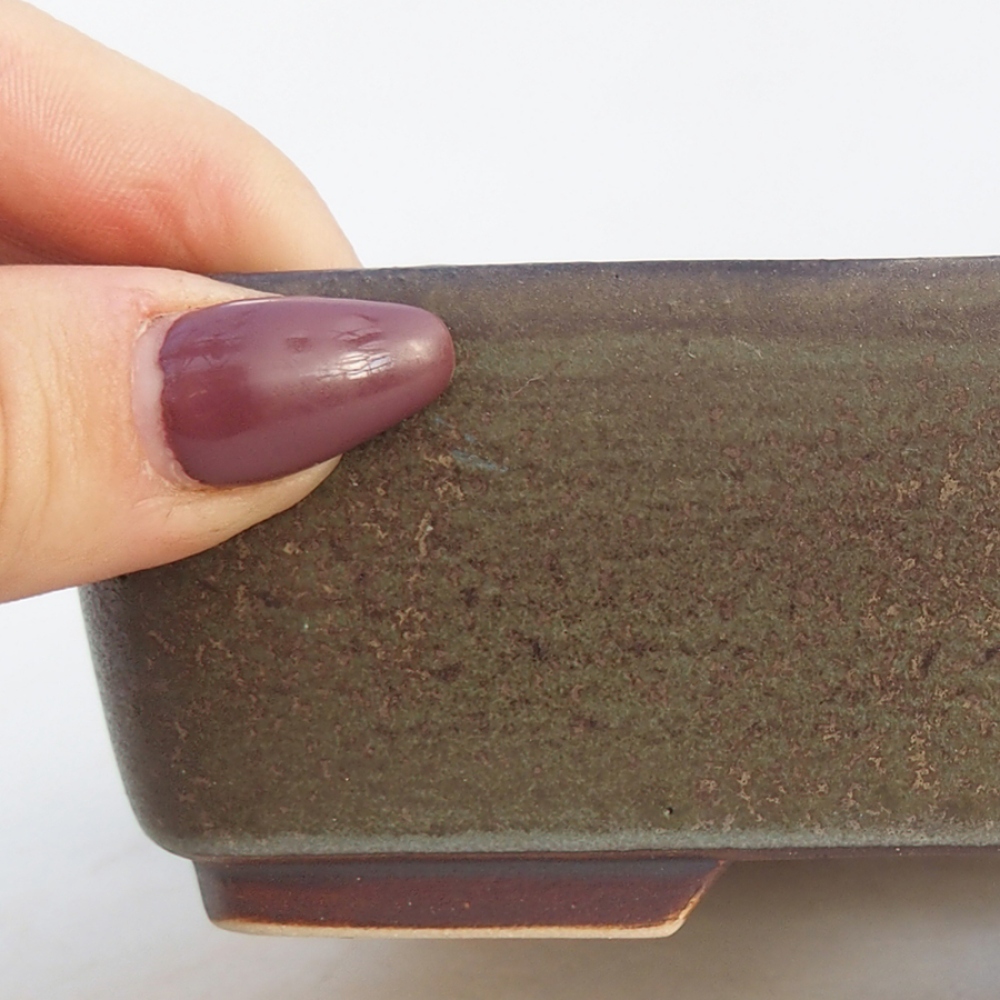 Bonsaischaal van keramiek 14,5 x 12 x 4,5 cm, groen