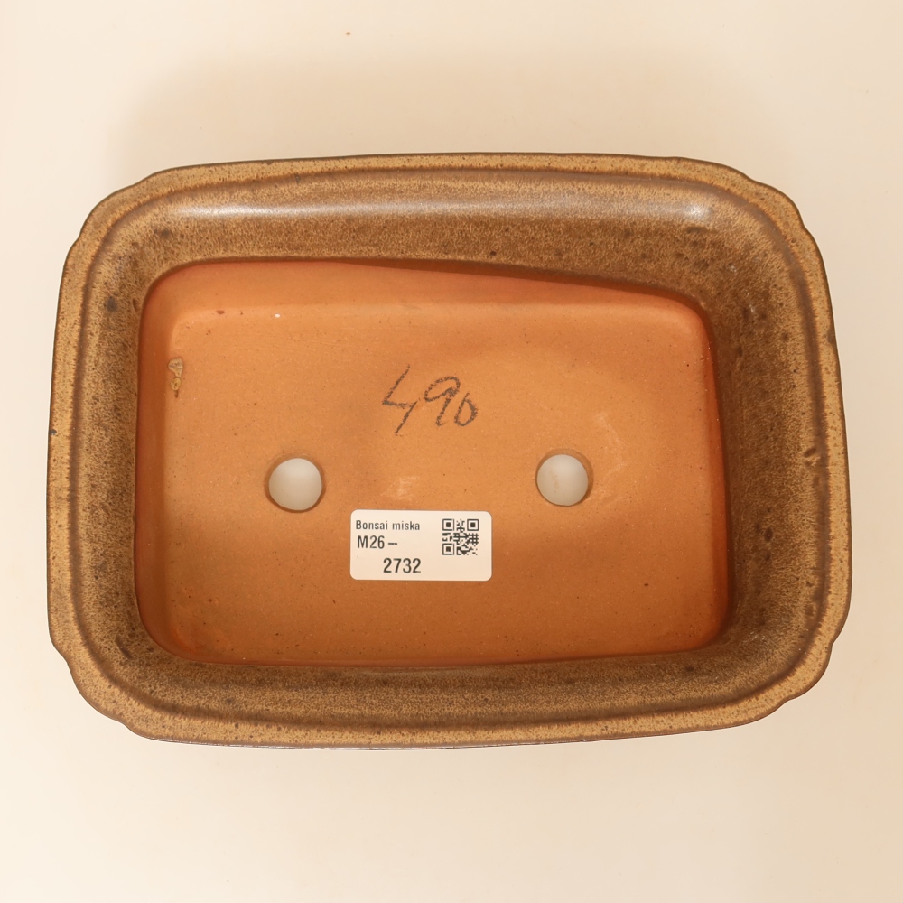 Keramische schaal  20 x 15,5 x 5,5 cm, kleur bruin