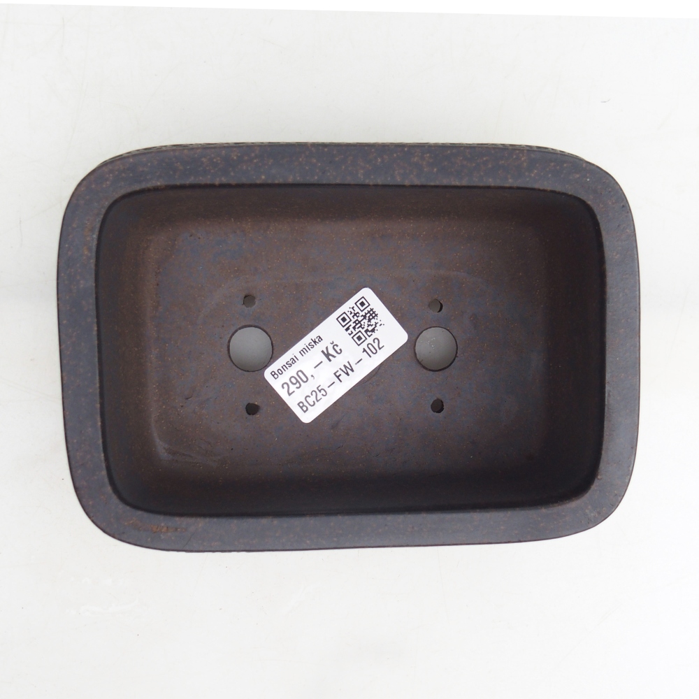 Bonsaischaal van keramiek 14,5 x 10 x 5,5 cm, kleur okerbruin