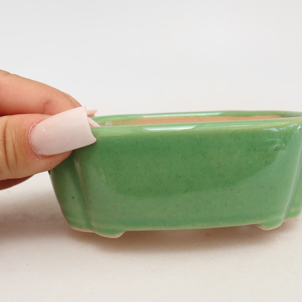 Keramische bonsaipot 10,5 x 8 x 4 cm, kleur groen