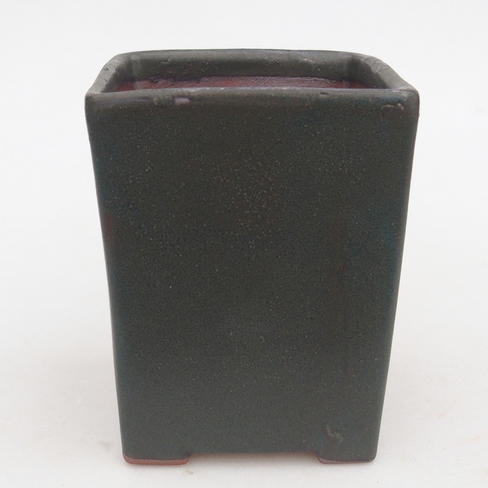 Bonsaischaal van keramiek 7,5 x 7,5 x 8,5 cm, grijs