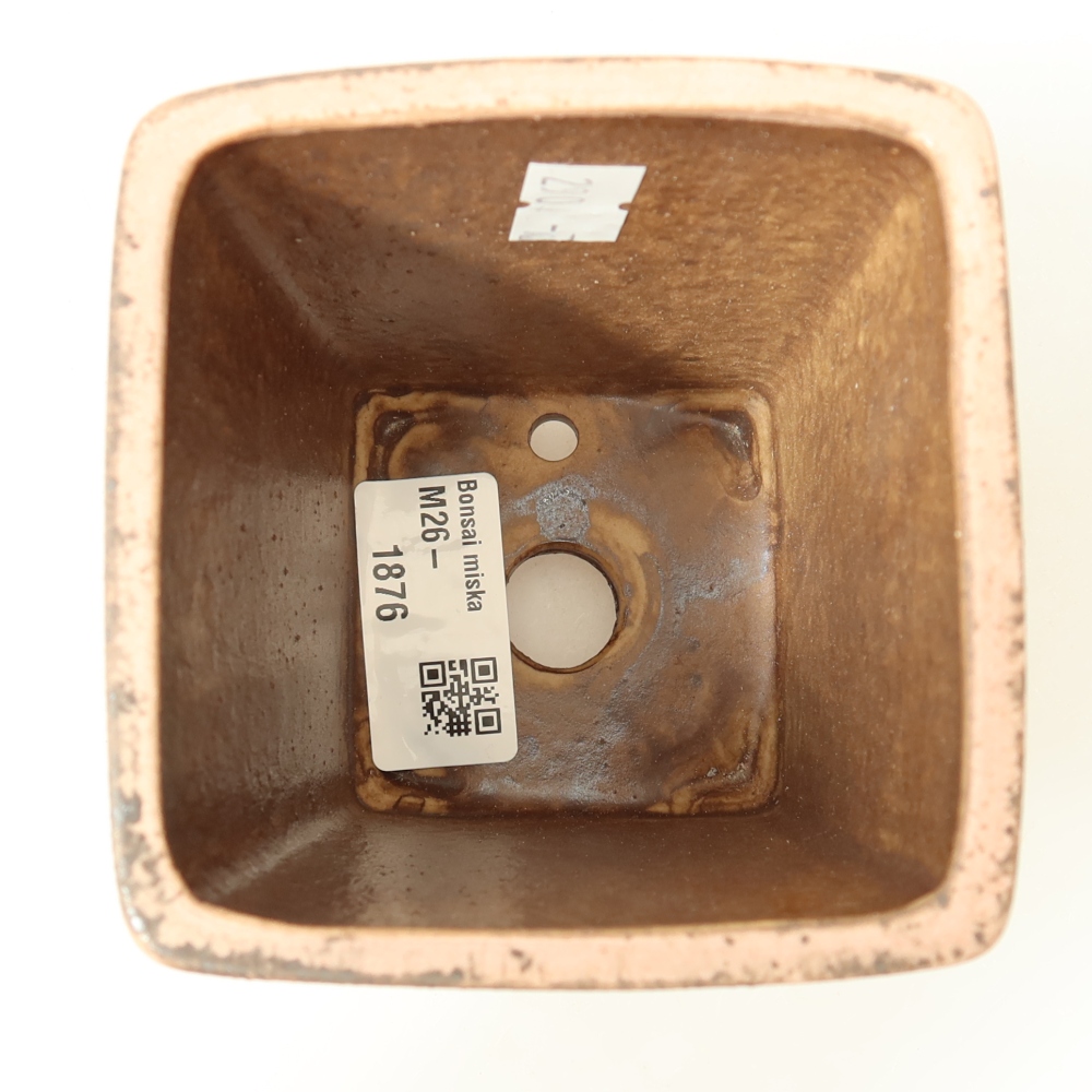 Keramische bonsaipot 8,5 x 8,5 x 10,5 cm, kleur: roze