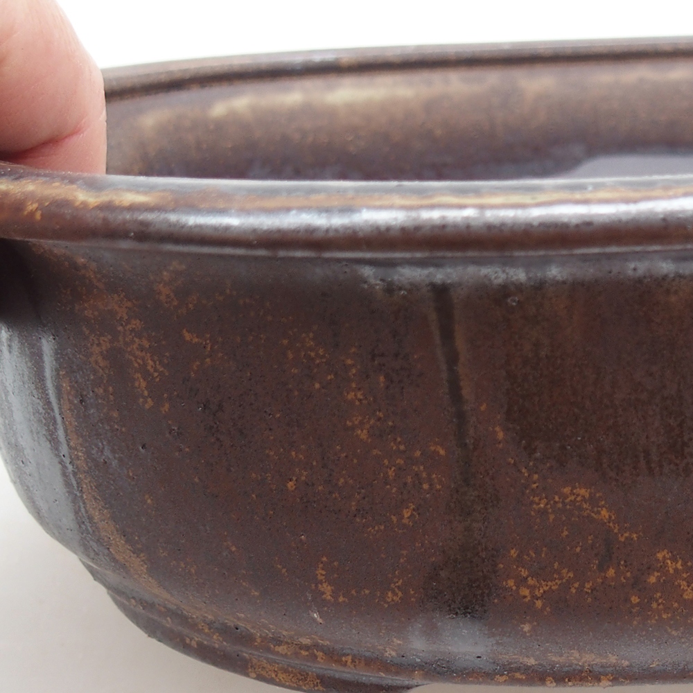 Bonsaischaal van keramiek 23 x 19 x 7 cm, metaalkleur