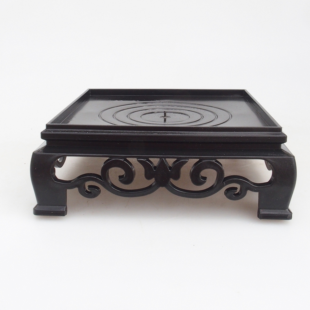 Bonsai tafel kunststof vierkant 12,5 x 12,5 x 4 cm, kleur zwart