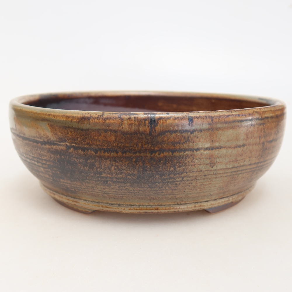 Keramische bonsaipot 17 x 17 x 6 cm, kleur bruin
