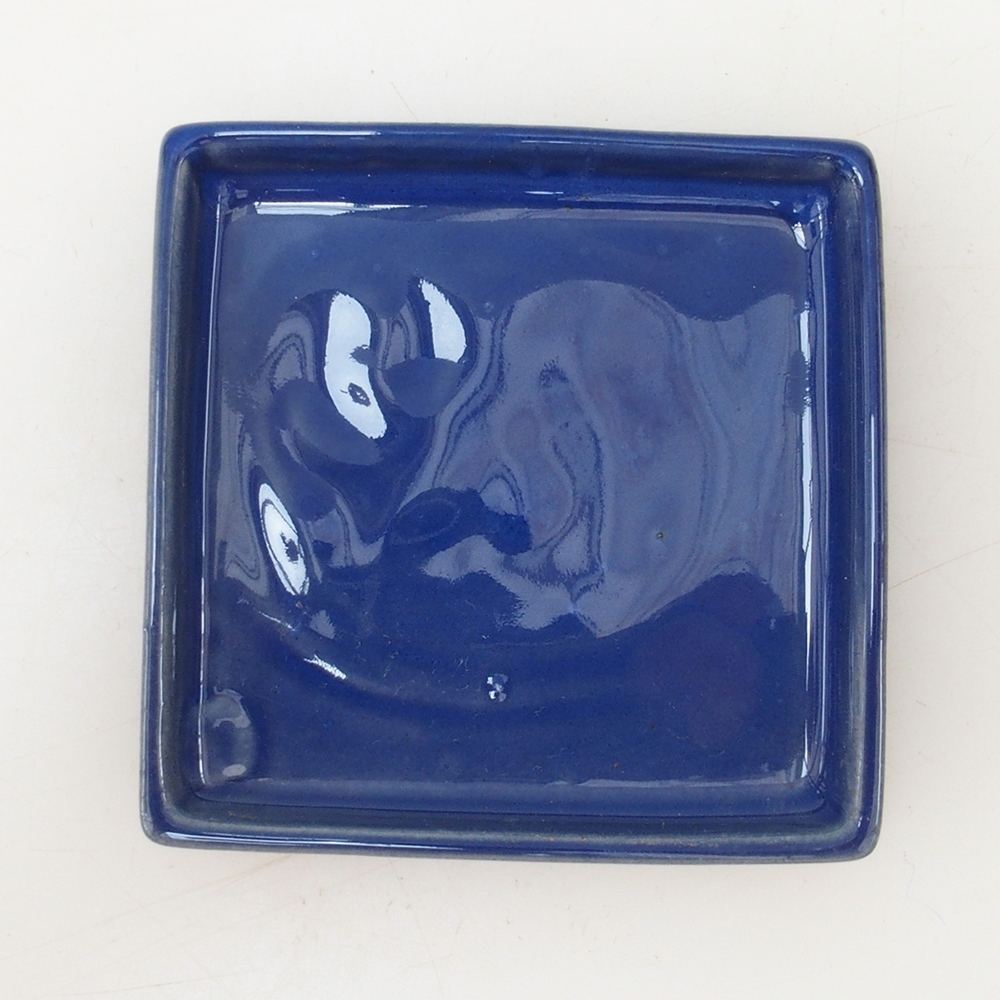 Bonsai pot vierkant S - 8 x 8 x 1 cm - blauw