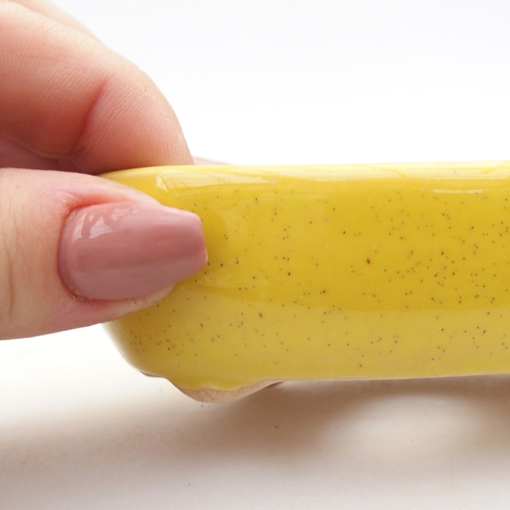 Bonsaischaal van keramiek 9 x 6,5 x 3 cm, groen