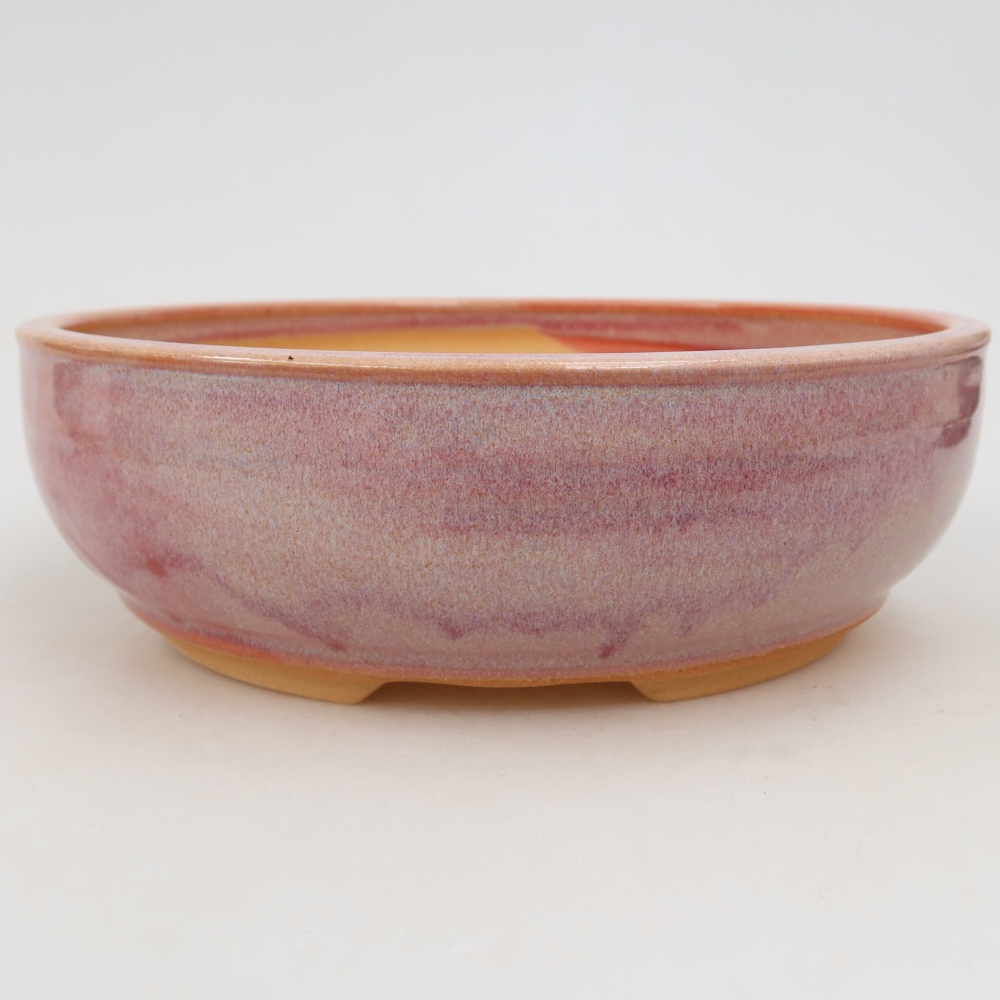 Keramische bonsaipot 21,5 x 21,5 x 6,5 cm, kleur roze