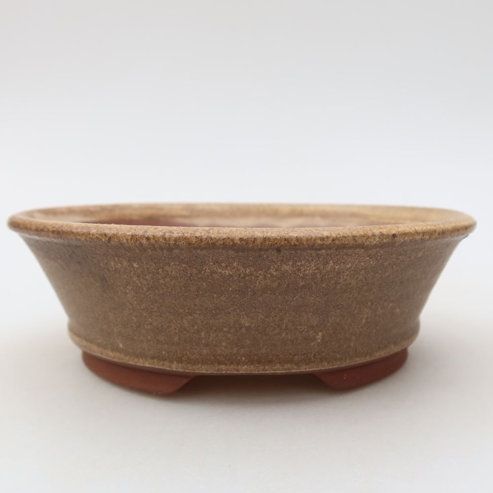 Bonsaischaal van keramiek 15,5 x 15,5 x 5 cm, bruin