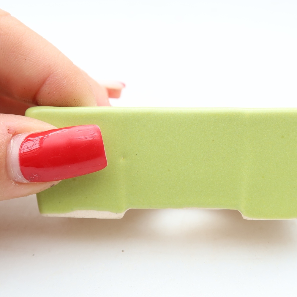 Keramische bonsaischaal 7,5 x 4 x 2,5 cm, kleur groen