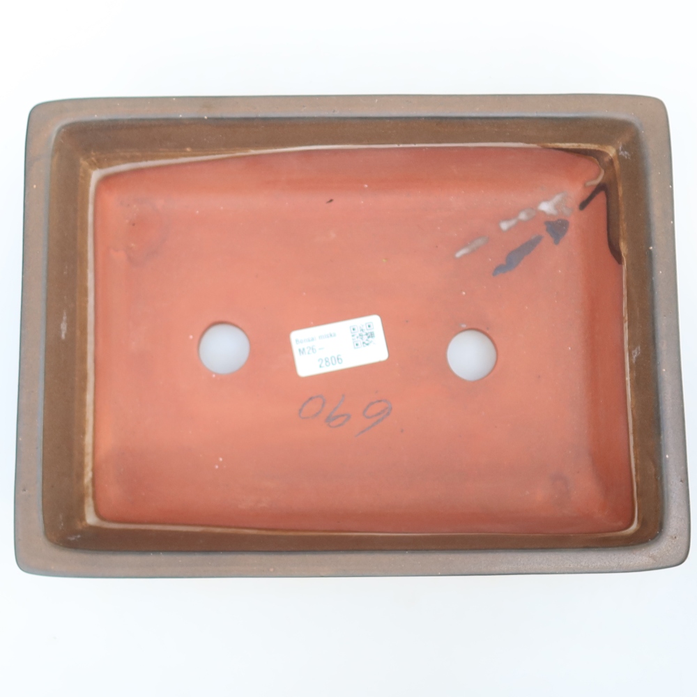 Keramische schaal  25,5 x 19 x 6,5 cm, kleur: bruin