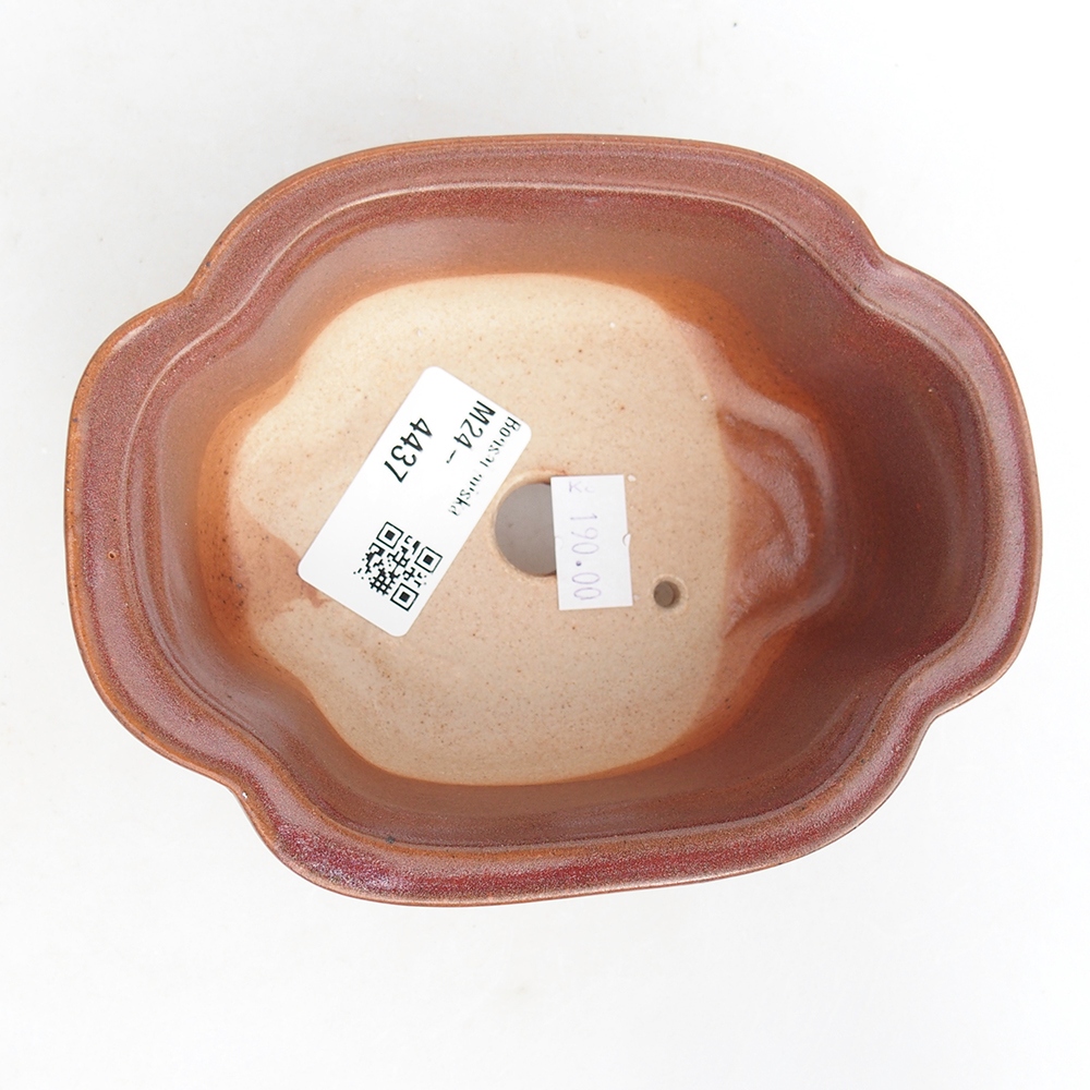 Bonsaischaal van keramiek 13 x 10,5 x 5,5 cm, bordeauxrood