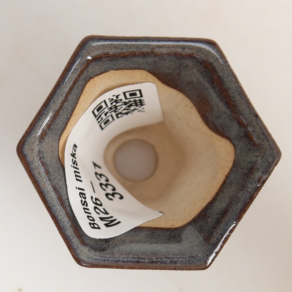 Keramische bonsaipot 4,5 x 4 x 3,5 cm, kleur grijs
