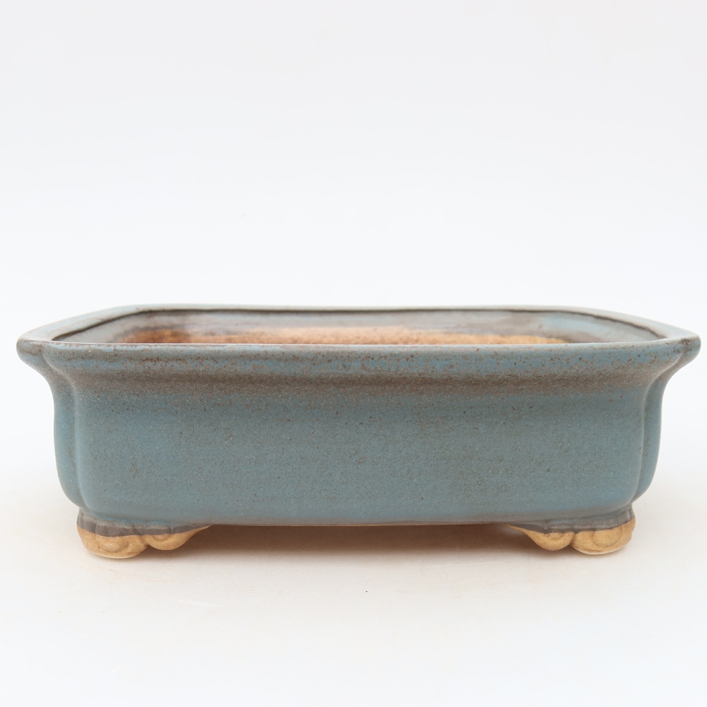 Keramische bonsaipot 20 x 17,5 x 6 cm, kleur: blauw