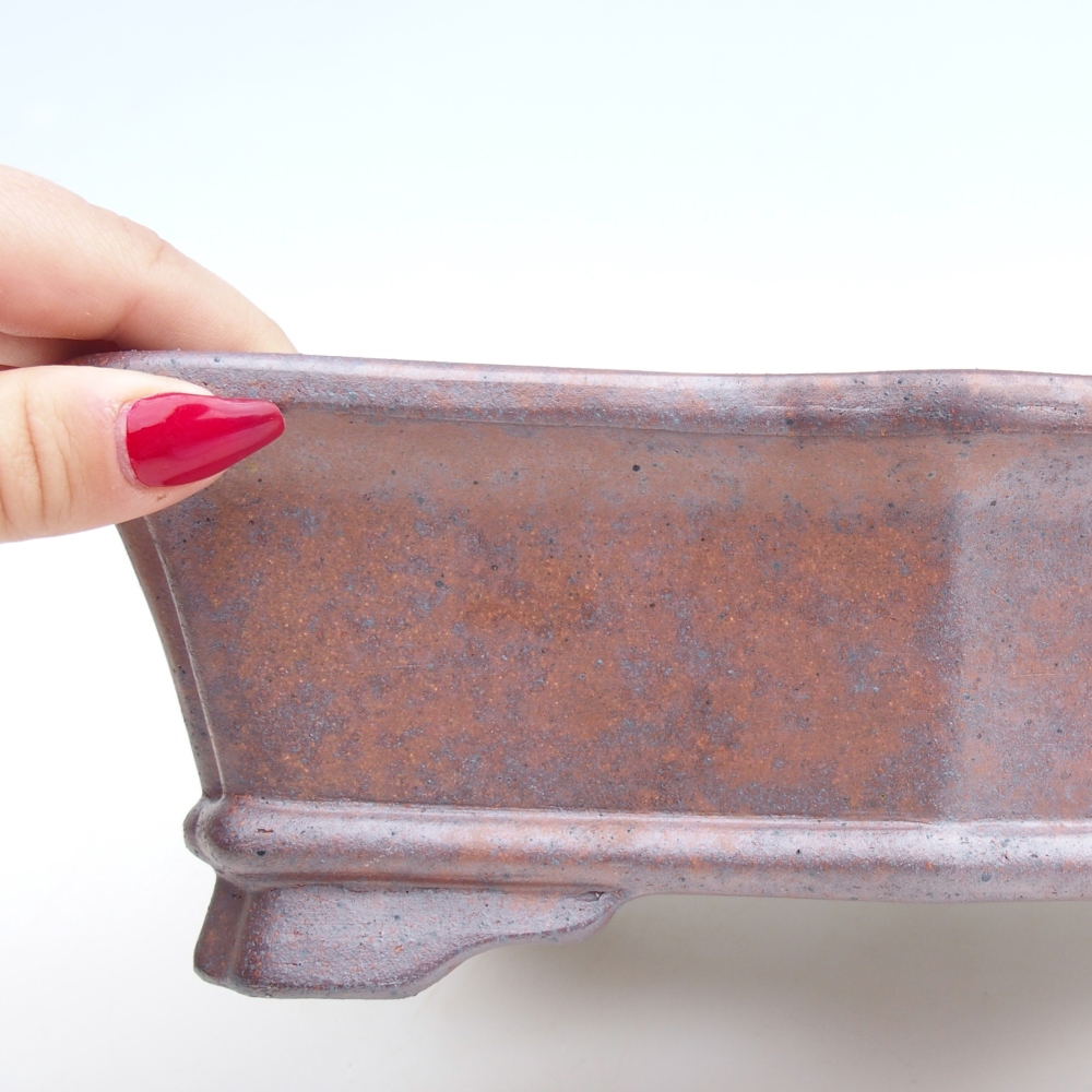 Bonsaischaal van keramiek 27,5 x 19 x 8 cm, metaalkleur