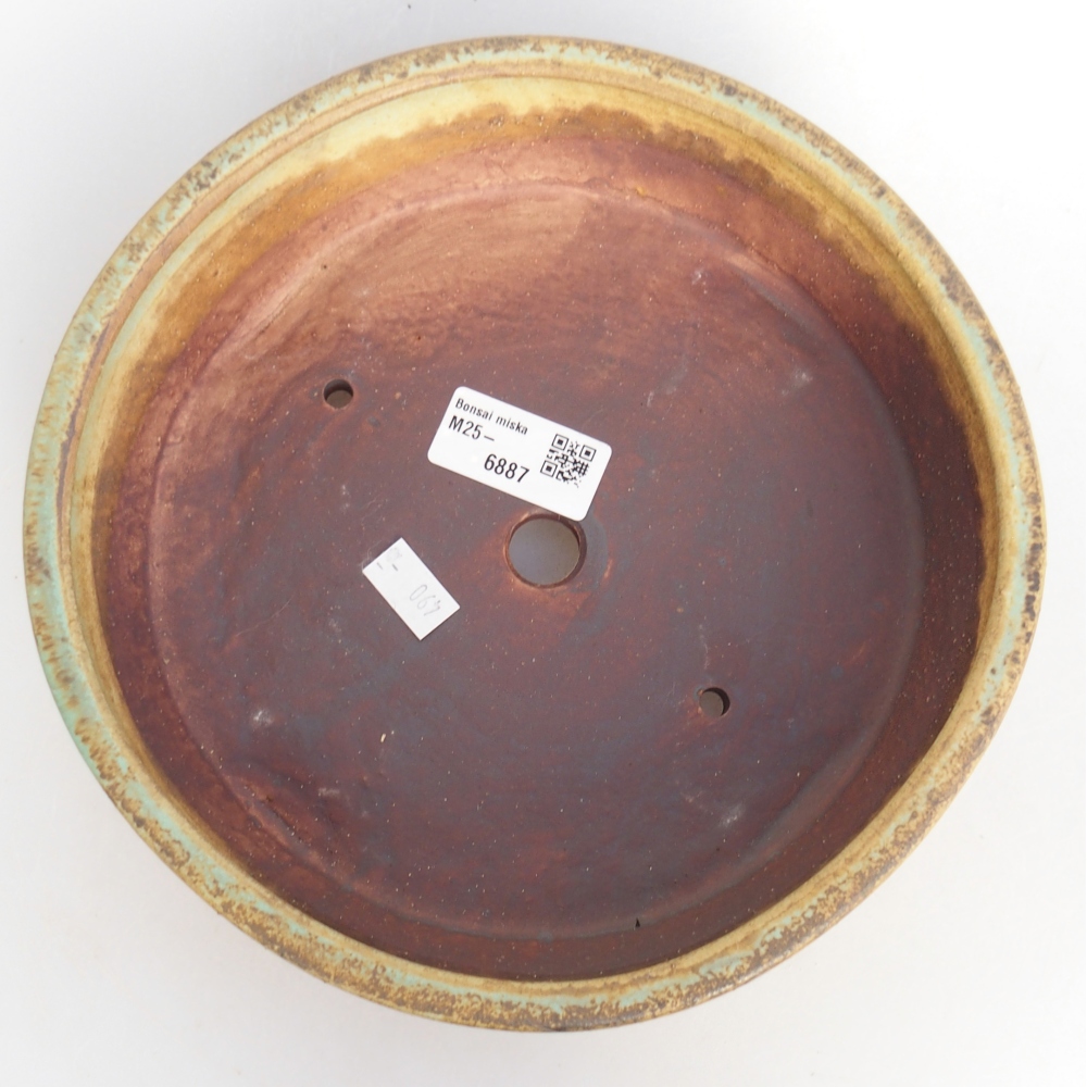 Bonsaischaal van keramiek 21 x 21 x 6 cm, groen