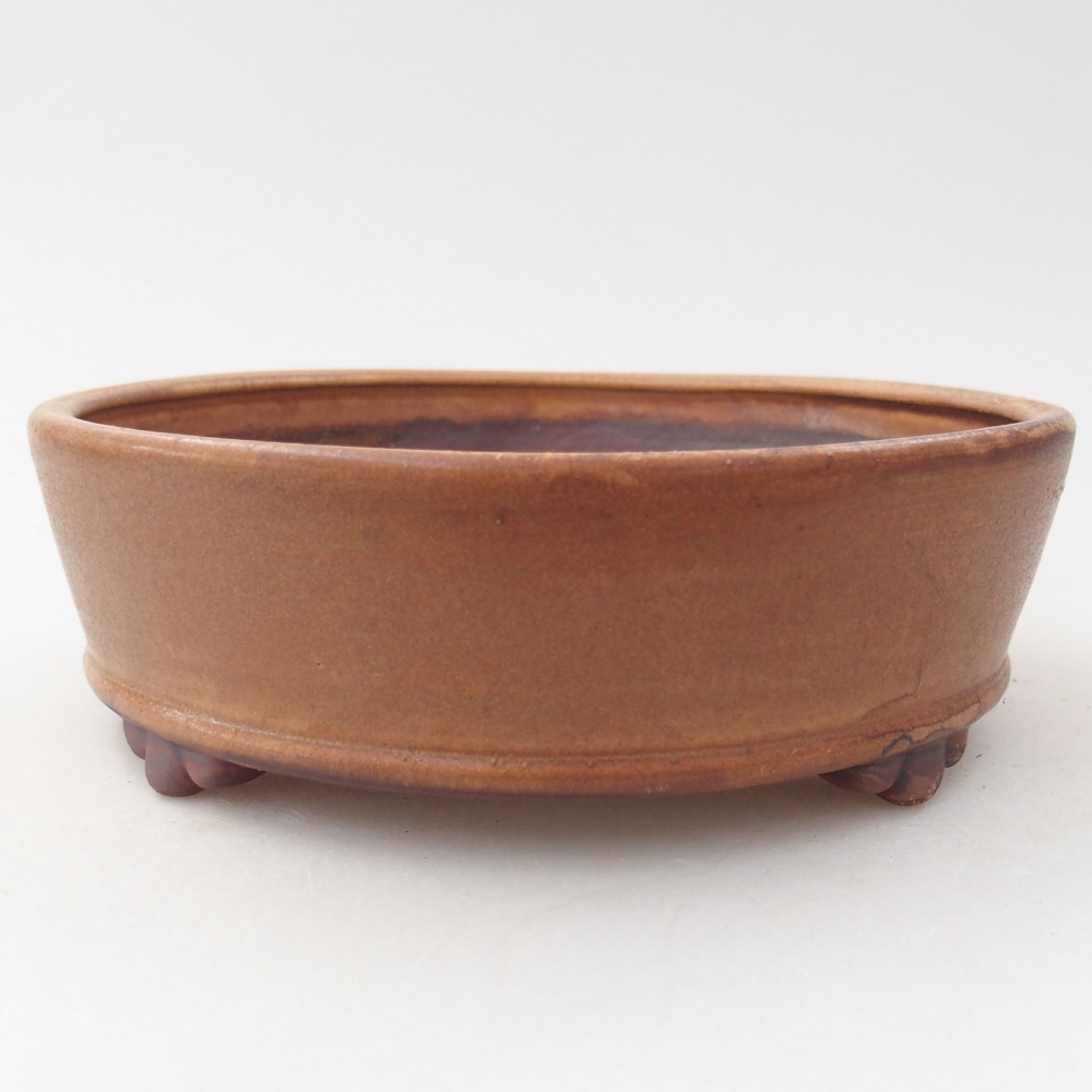 Bonsaischaal van keramiek 15,5 x 15,5 x 5 cm, bruin