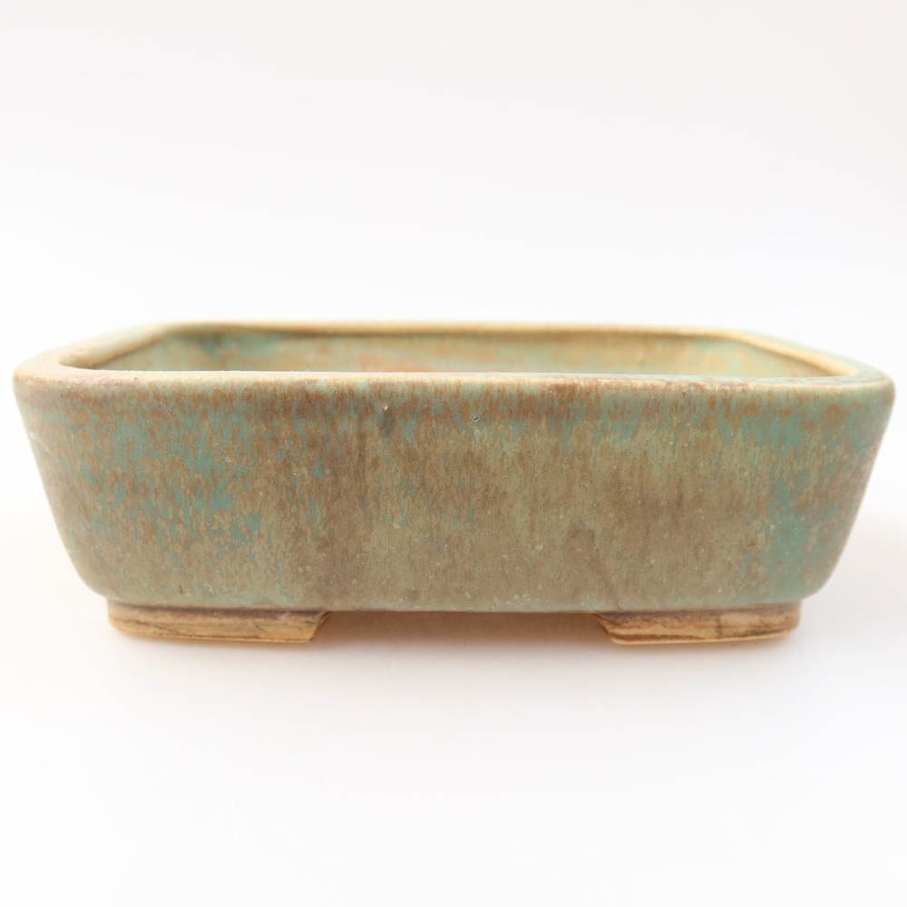 Keramische bonsaipot 14 x 11,5 x 4,5 cm, kleur: groen