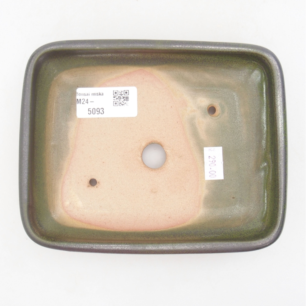Bonsaischaal van keramiek 17 x 14 x 3,5 cm, groen