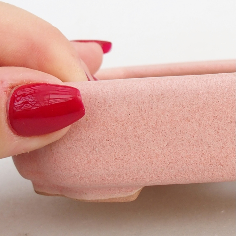 Bonsaischaal van keramiek 26 x 26 x 8 cm, kleur rood