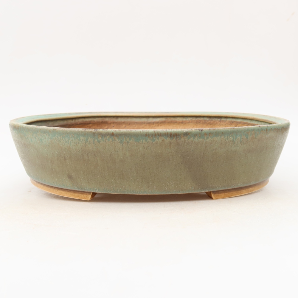 Keramische bonsaipot 27 x 24 x 5,5 cm, kleur groen