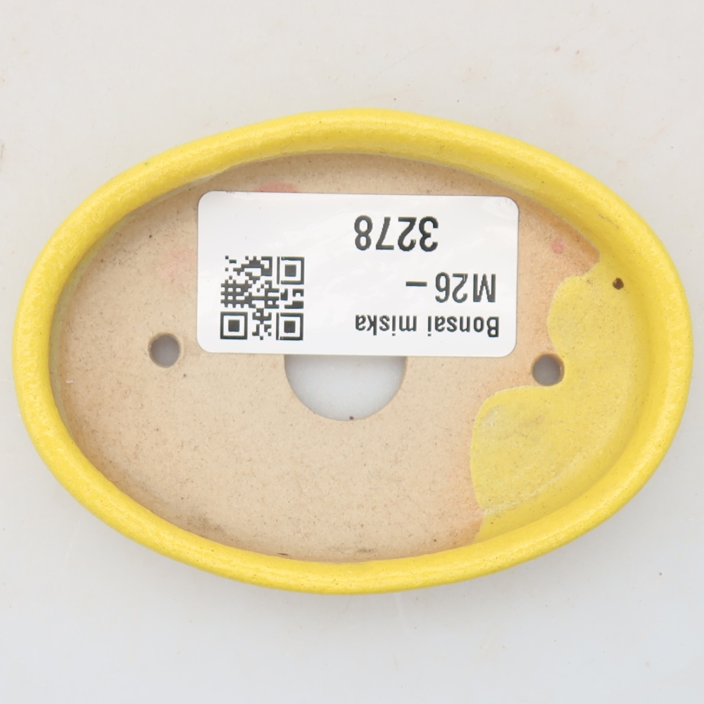 Keramische bonsaischaal 8 x 6 x 1 cm, kleur: geel