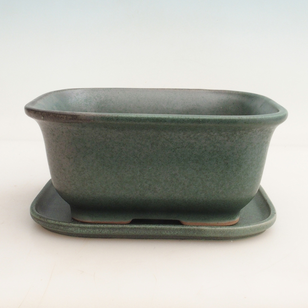 Bonsai kom + schotel H36 - 17 x 15 x 7,5 cm - groen