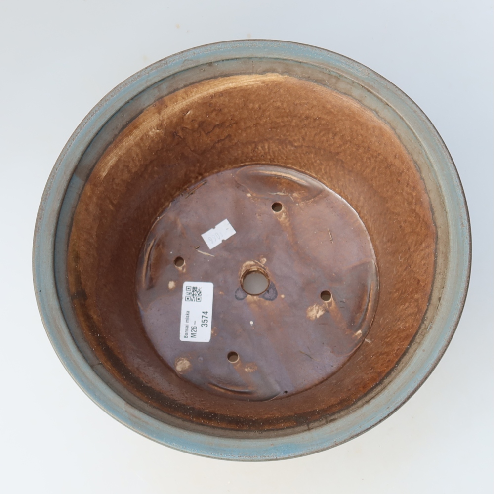 Keramische bonsaischaal 24,5 x 24,5 x 11,5 cm, kleur: blauw