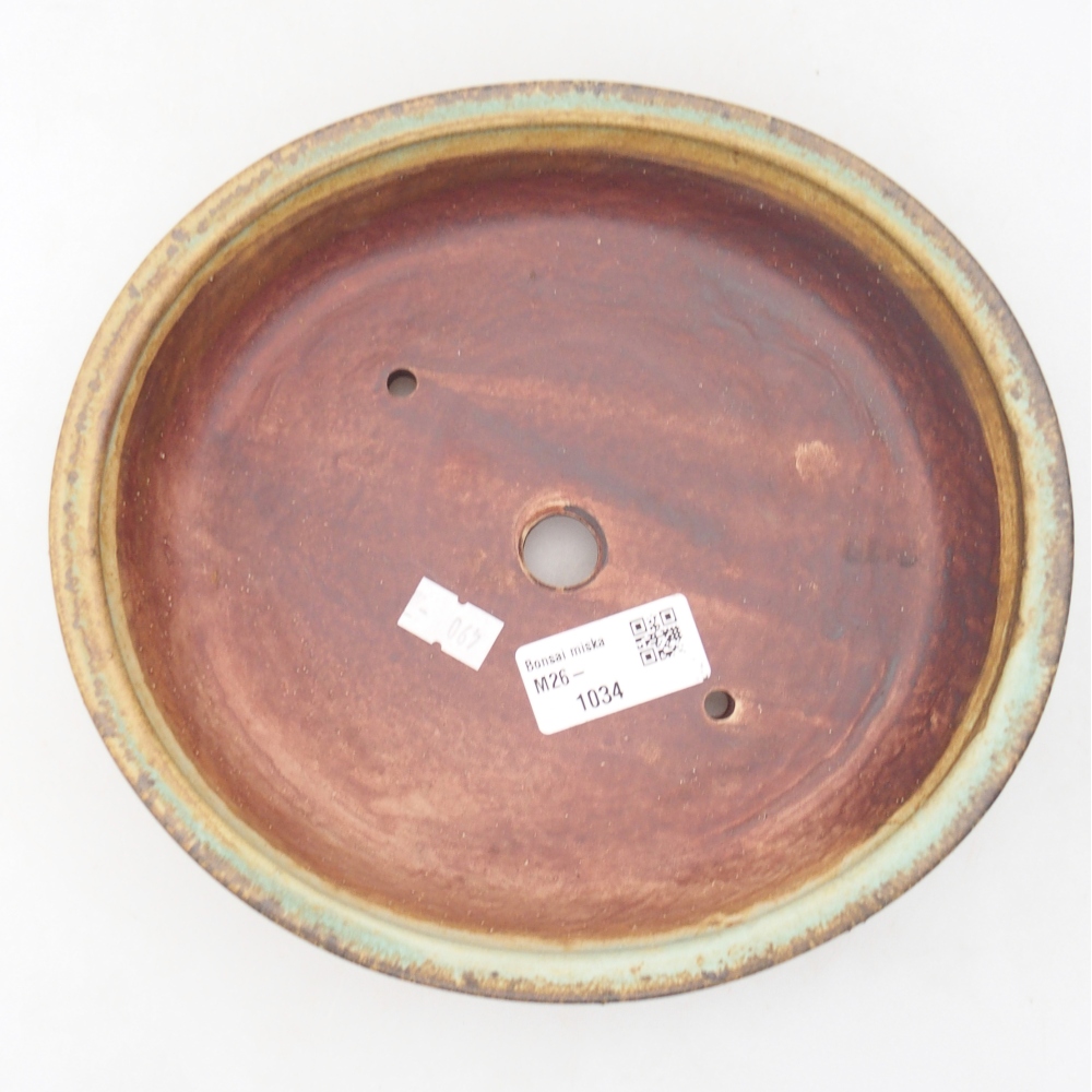 Bonsaischaal van keramiek 21 x 19 x 8 cm, groen