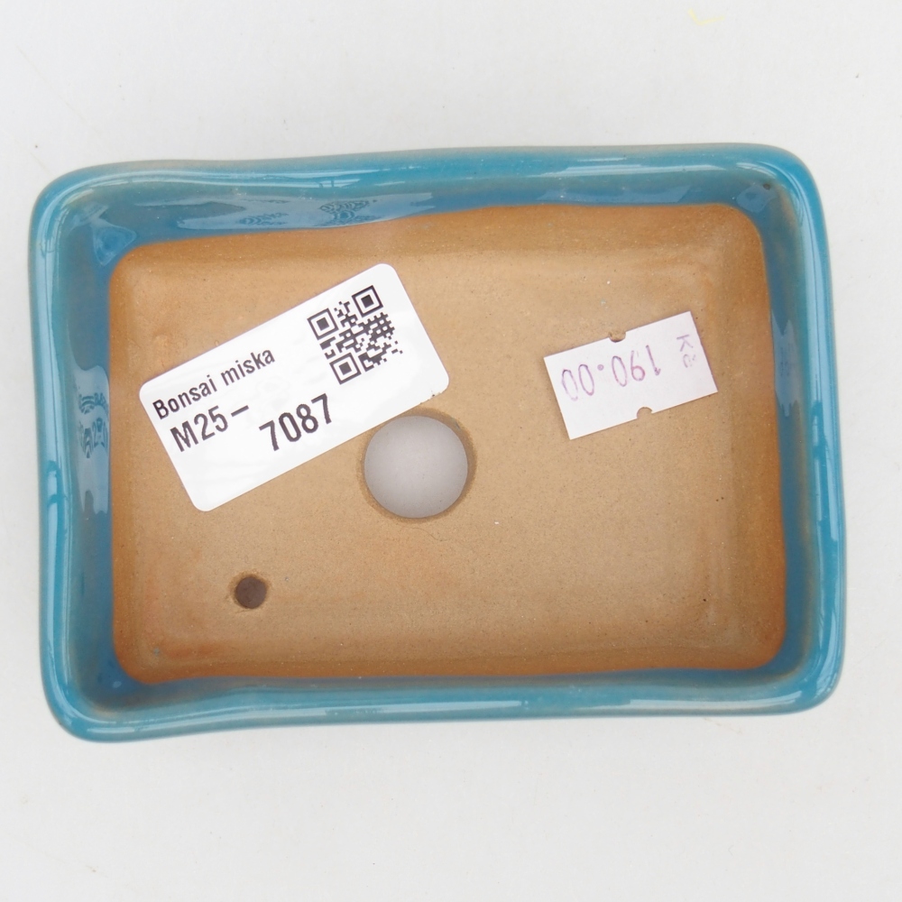 Bonsaischaal van keramiek 26 x 26 x 8 cm, kleur rood