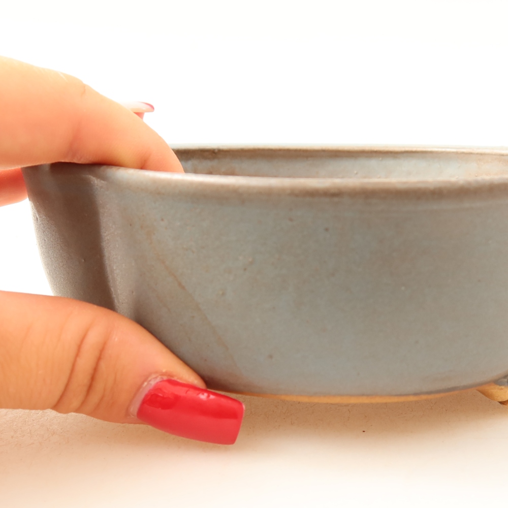 Keramische bonsaischaal 13,5 x 12,5 x 5 cm, kleur: blauw