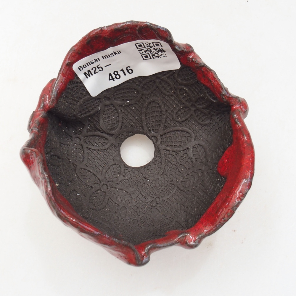 Keramische schaal 8 x 7,5 x 5,5 cm , kleur rood