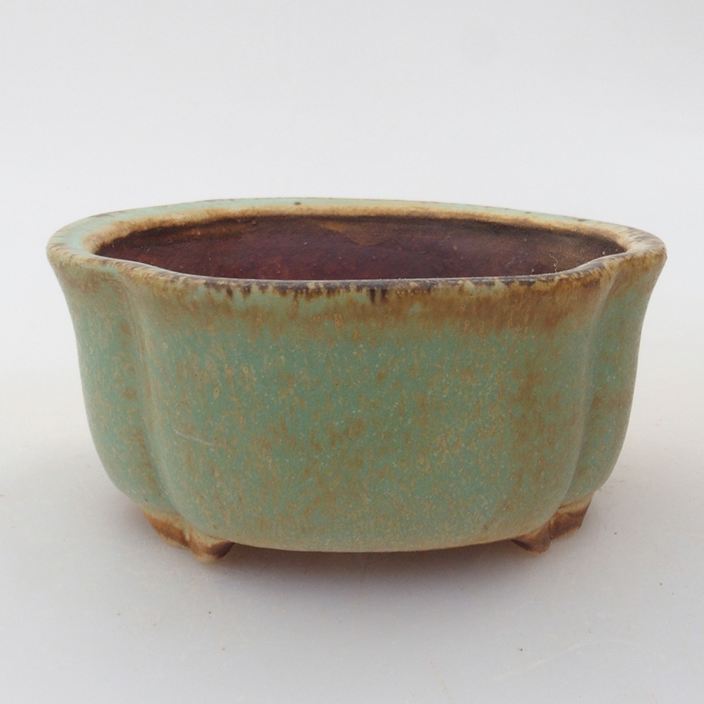 Bonsaischaal van keramiek 10 x 8,5 x 4 cm, bruin