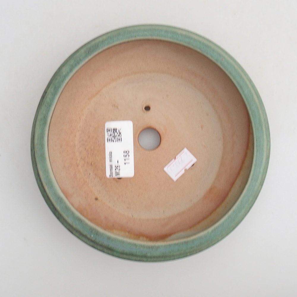 Bonsaischaal van keramiek 15 x 15 x 4,5 cm, groen