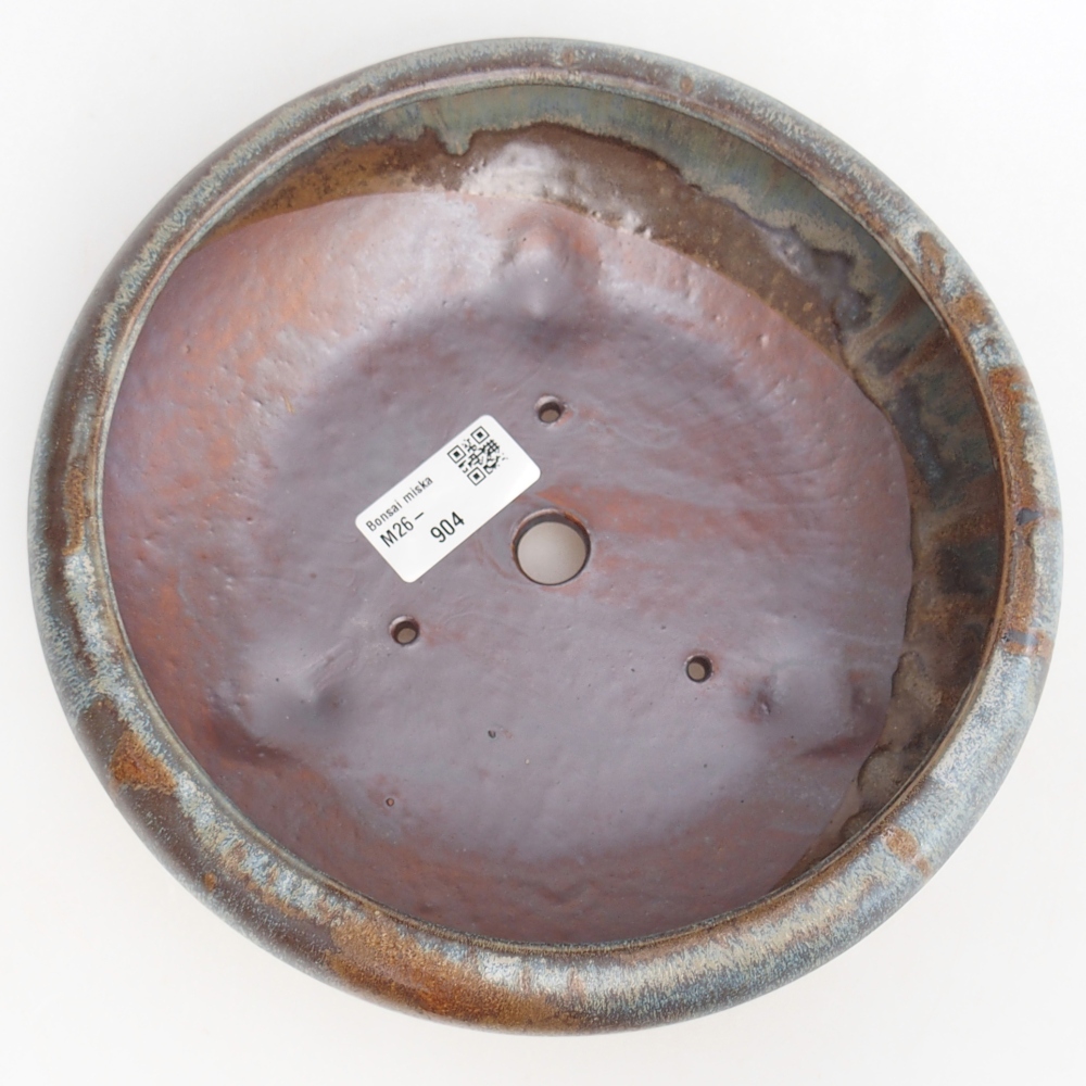 Bonsaischaal van keramiek 21 x 21 x 7 cm, blauwgrijs