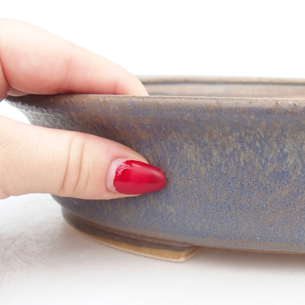 Bonsaischaal van keramiek 26,5 x 24 x 5,5 cm, kleur blauw