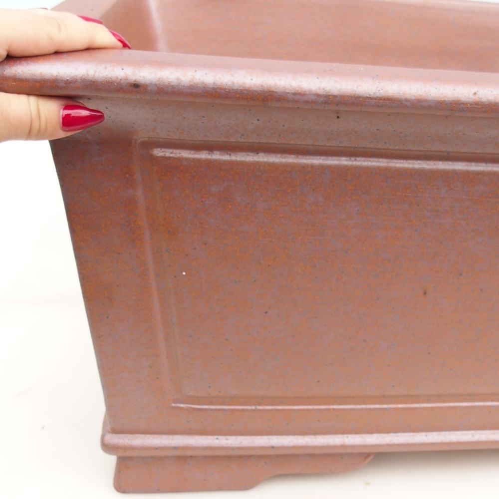 Bonsaischaal van keramiek 61 x 46 x 25 cm , metaalkleur - UITSLUITEND PERSOONLIJKE AFHAAL of transport per pallet