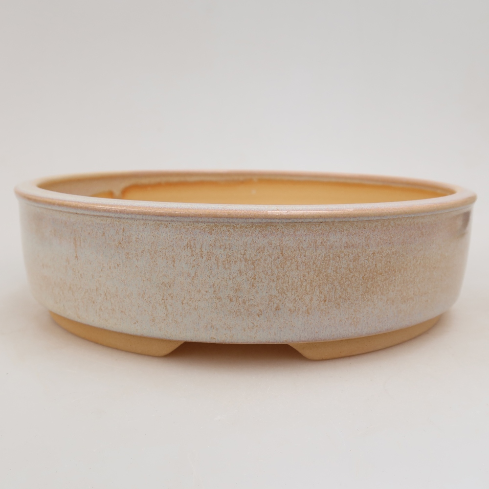Keramische bonsaipot 23 x 23 x 6 cm, kleur: beige