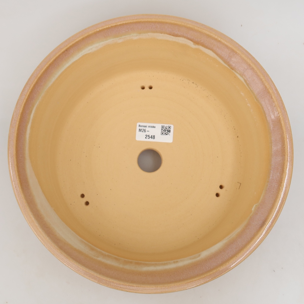 Keramische bonsaipot 26,5 x 26,5 x 8 cm, kleur roze
