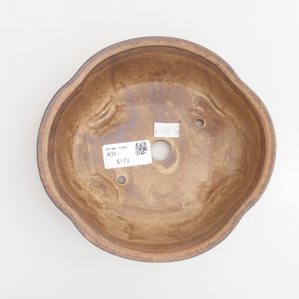 Bonsaischaal van keramiek 10 x 8,5 x 4 cm, bruin