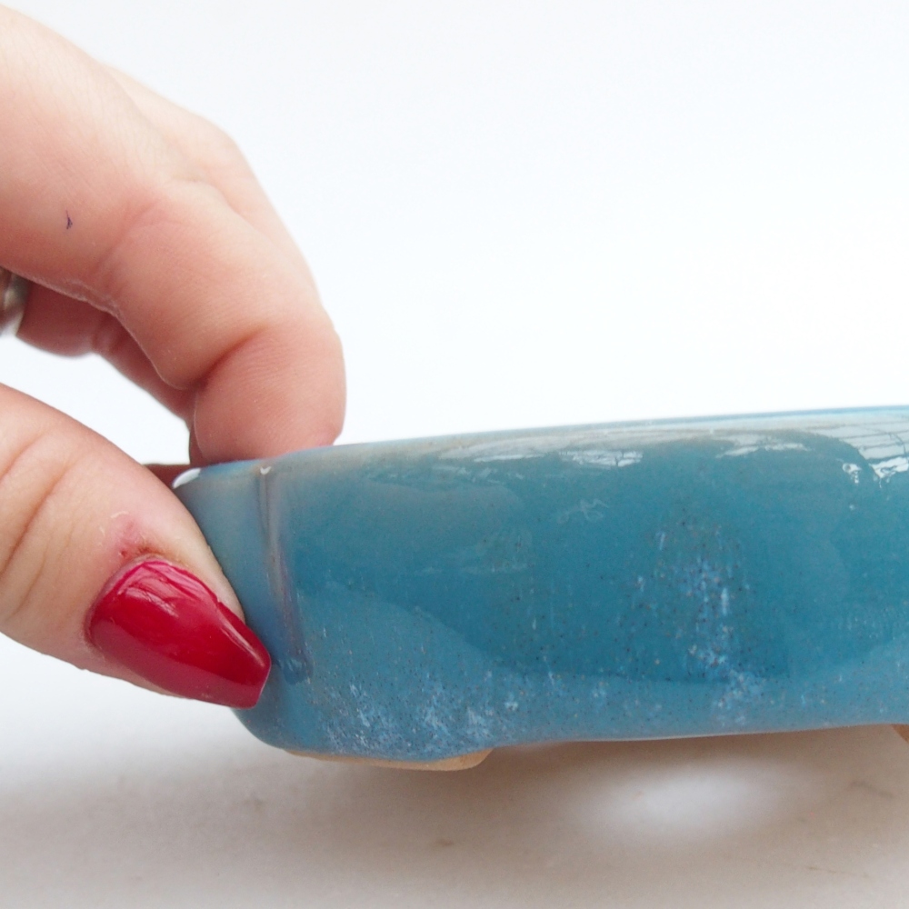 Bonsaischaal van keramiek 26 x 26 x 8 cm, kleur rood