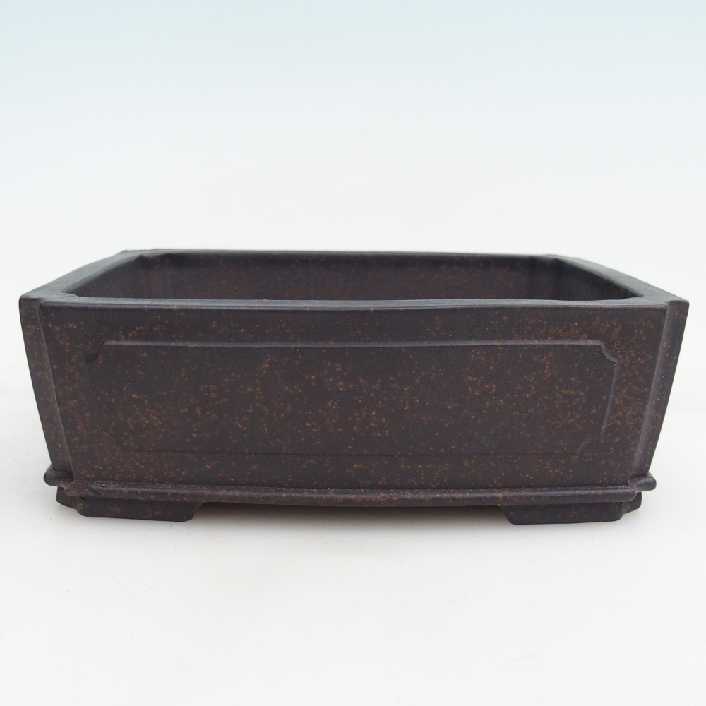 Bonsaischaal van keramiek 15 x 11,5 x 5 cm, kleur okerbruin