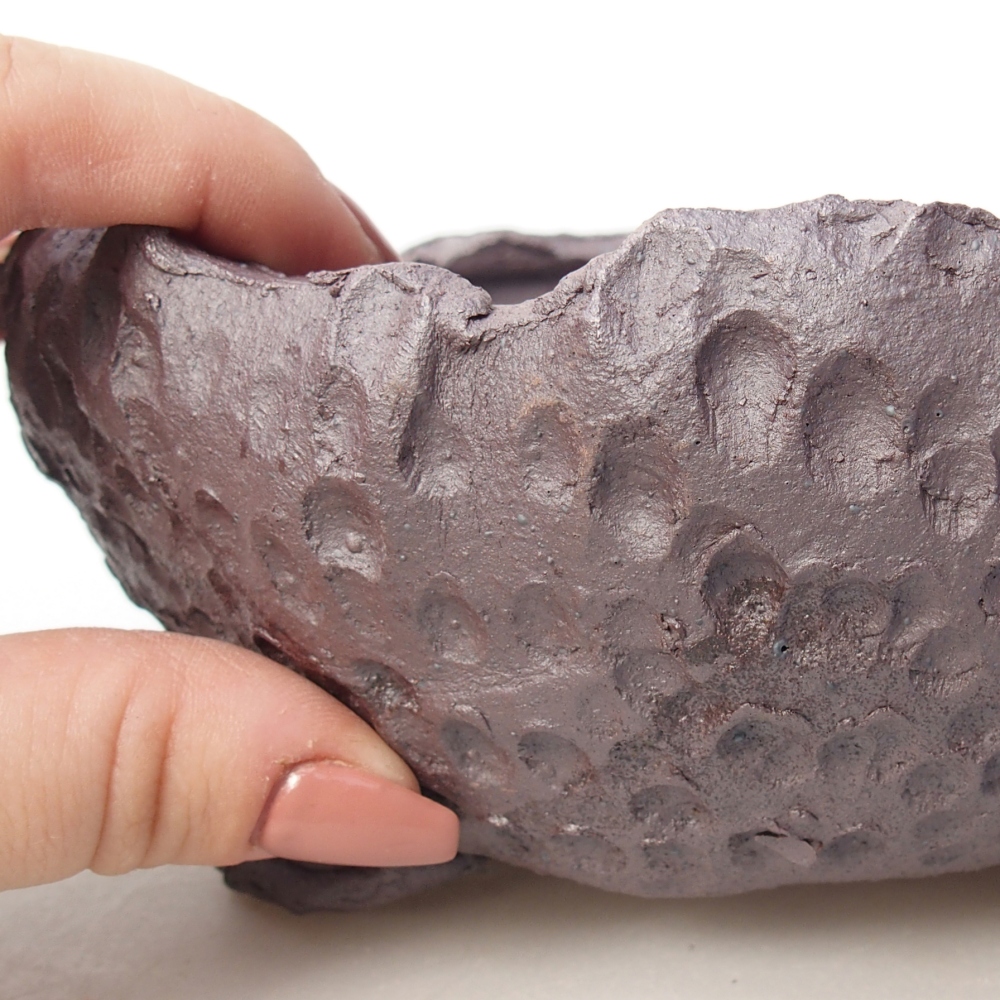 Bonsaischaal van keramiek 17 x 17 x 7,5 cm, metaalkleur