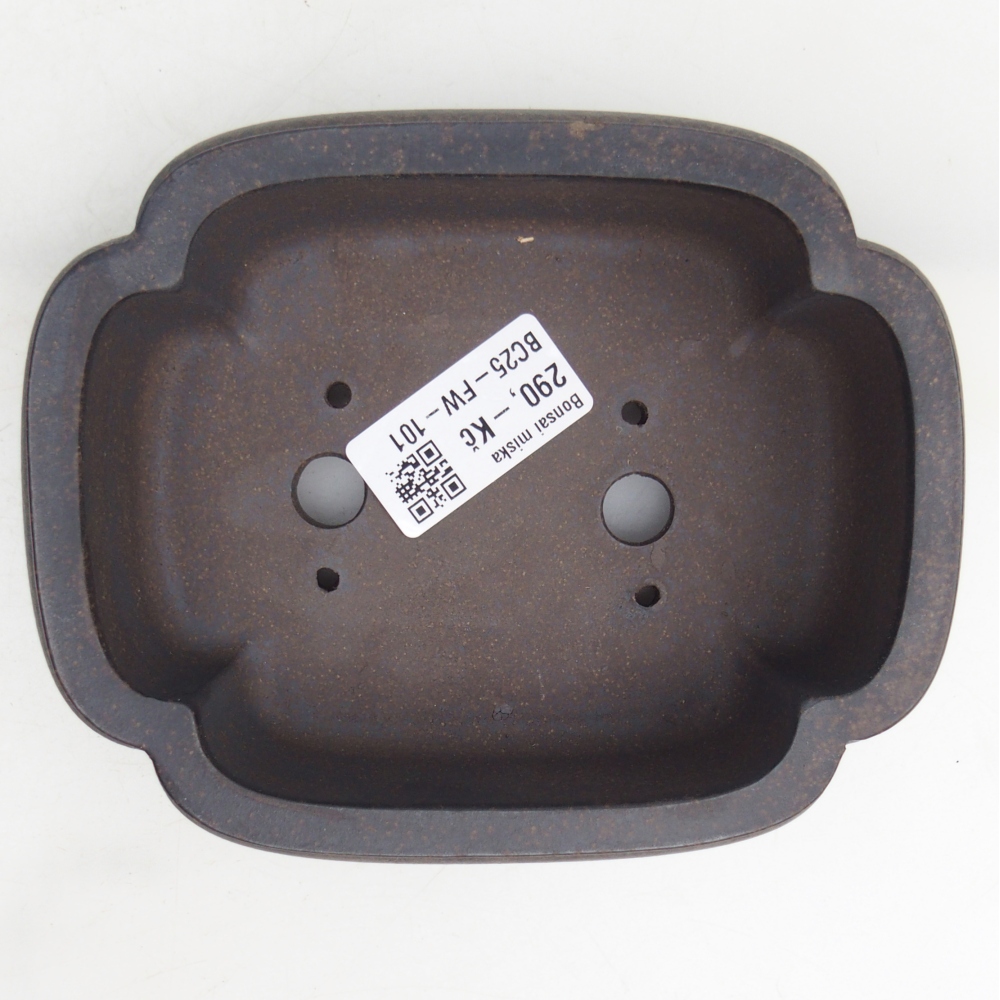 Bonsaischaal van keramiek 14 x 11 x 4,5 cm, kleur okerbruin