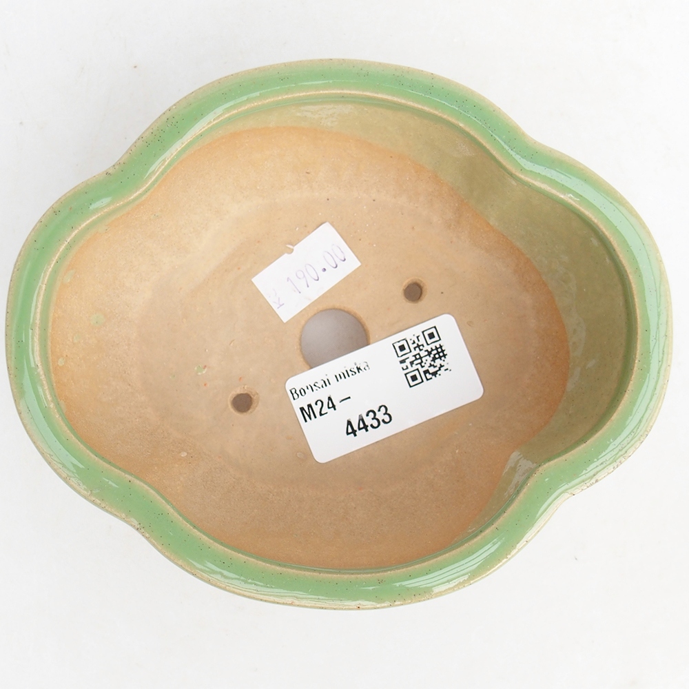 Bonsaischaal van keramiek 12,5 x 10,5 x 5 cm, groen