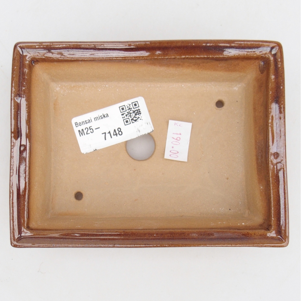 Bonsaischaal van keramiek 26 x 26 x 8 cm, kleur rood