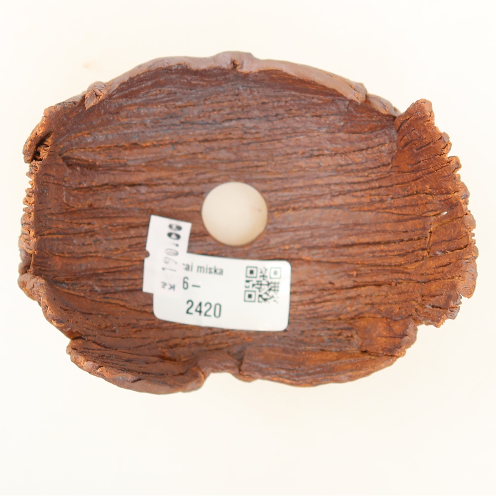 Keramische schaal  10,5 x 8,5 x 7,5 cm, kleur bruin